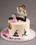 Yoga Day Fitness Girl Cake