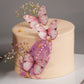 Pink Butterfly Watercolour Cake