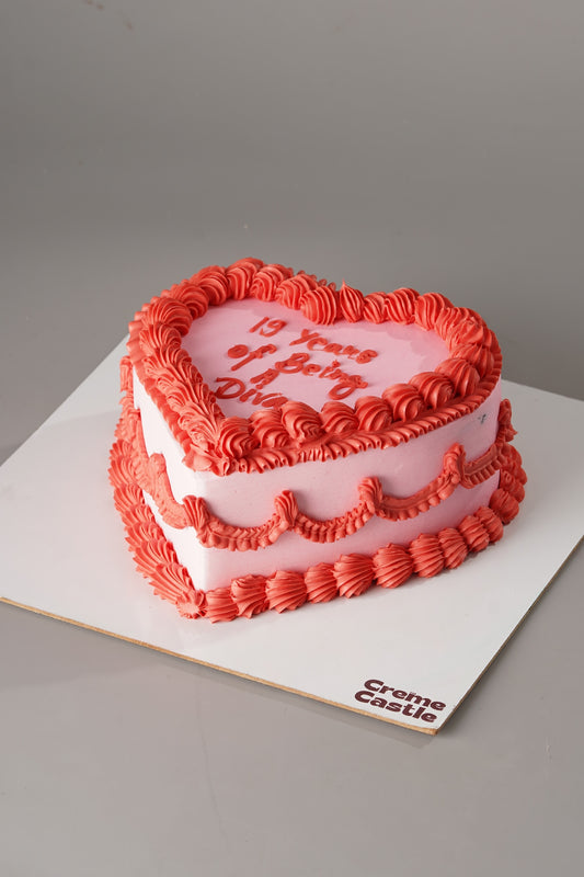 Diva Pink Heart Cake
