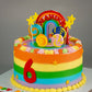 Rainbow Stripes Lollipop Cake