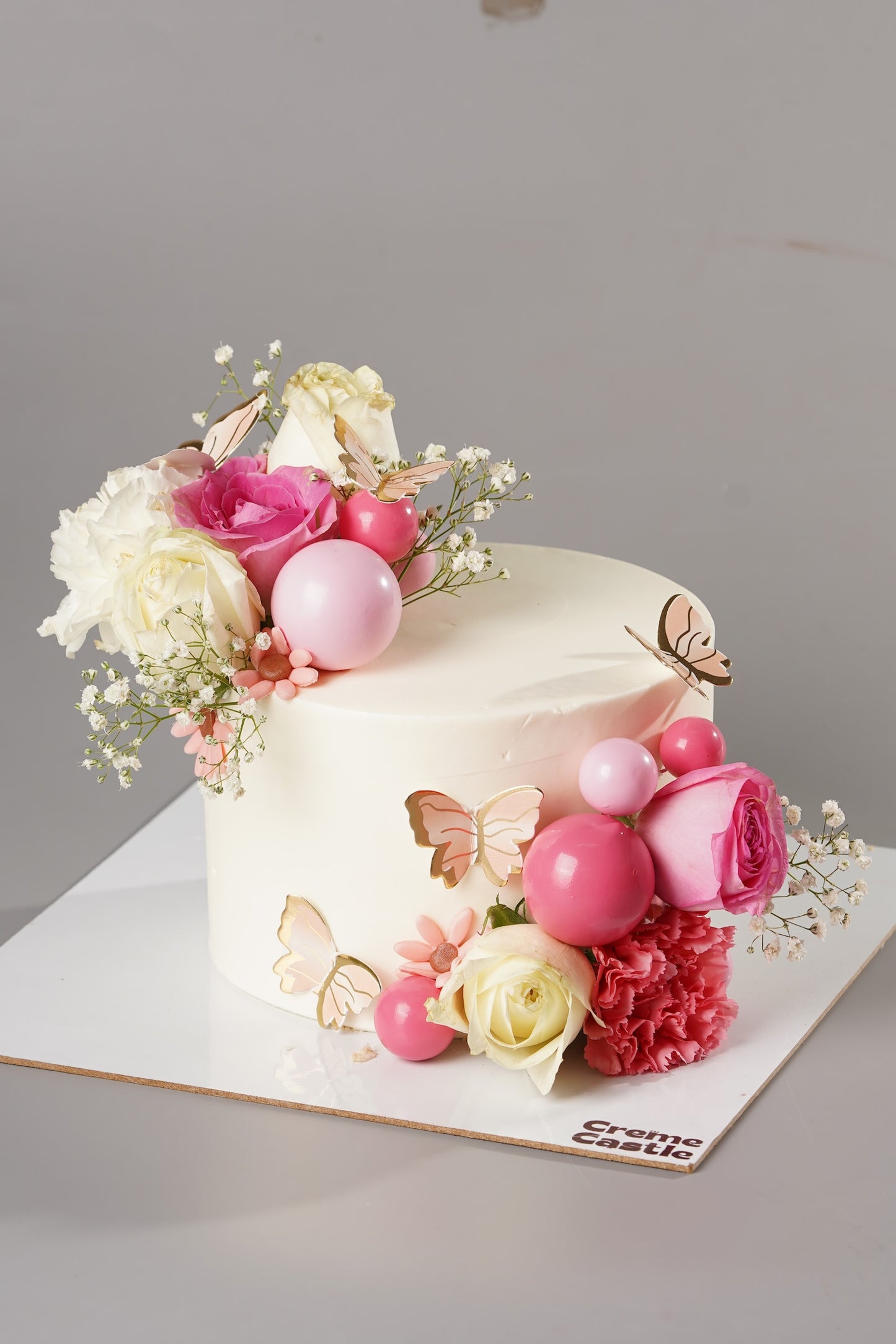 Fresh Flower Butterfly Cake