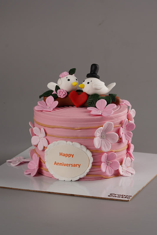 Love Birds Anniversary Cake