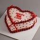 Red Heart Ribbon Love Cake
