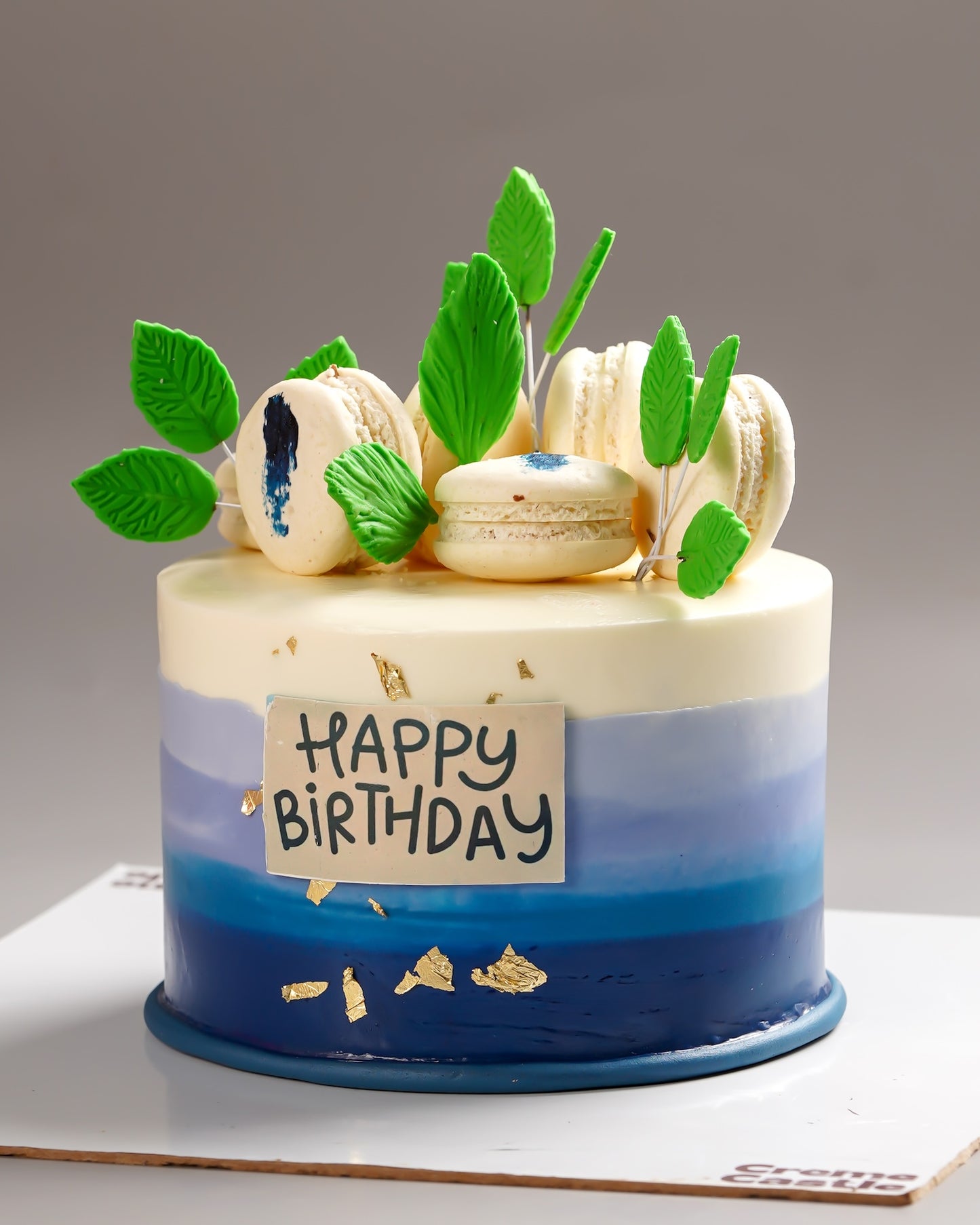 Blue Ombre Macaron Cake