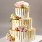 Gold Drip Wedding Cake