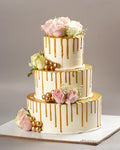 Gold Drip Wedding Cake