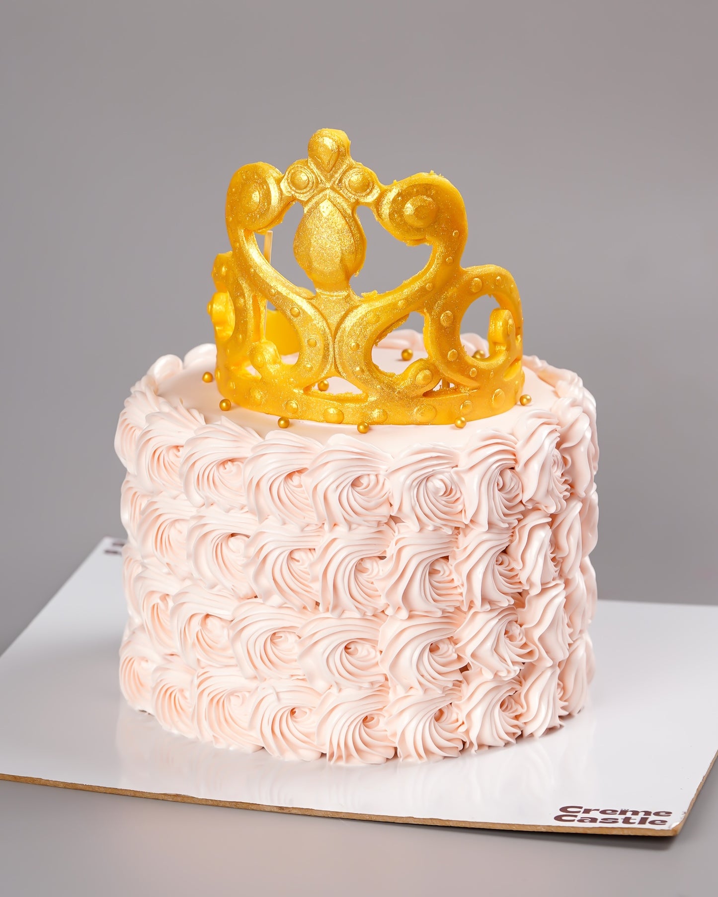 Gold Crown Rosette Princess Cake