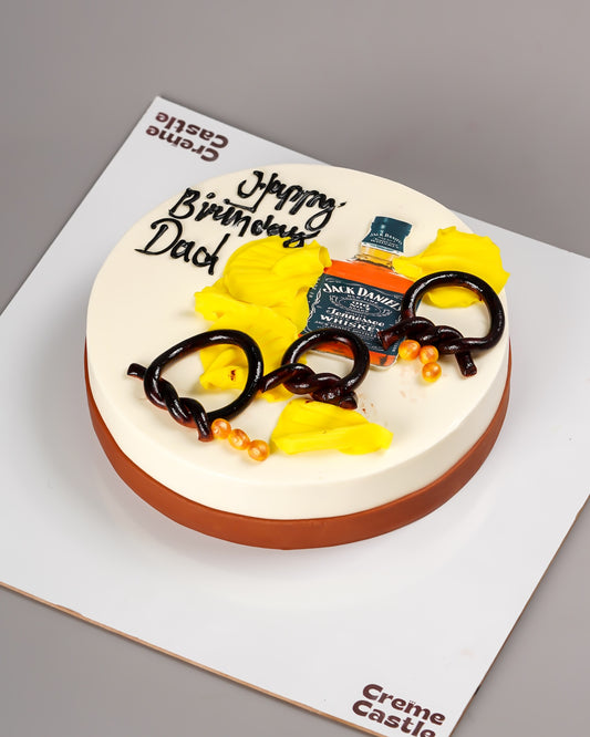 Whiskey and Snacks Dad Cake