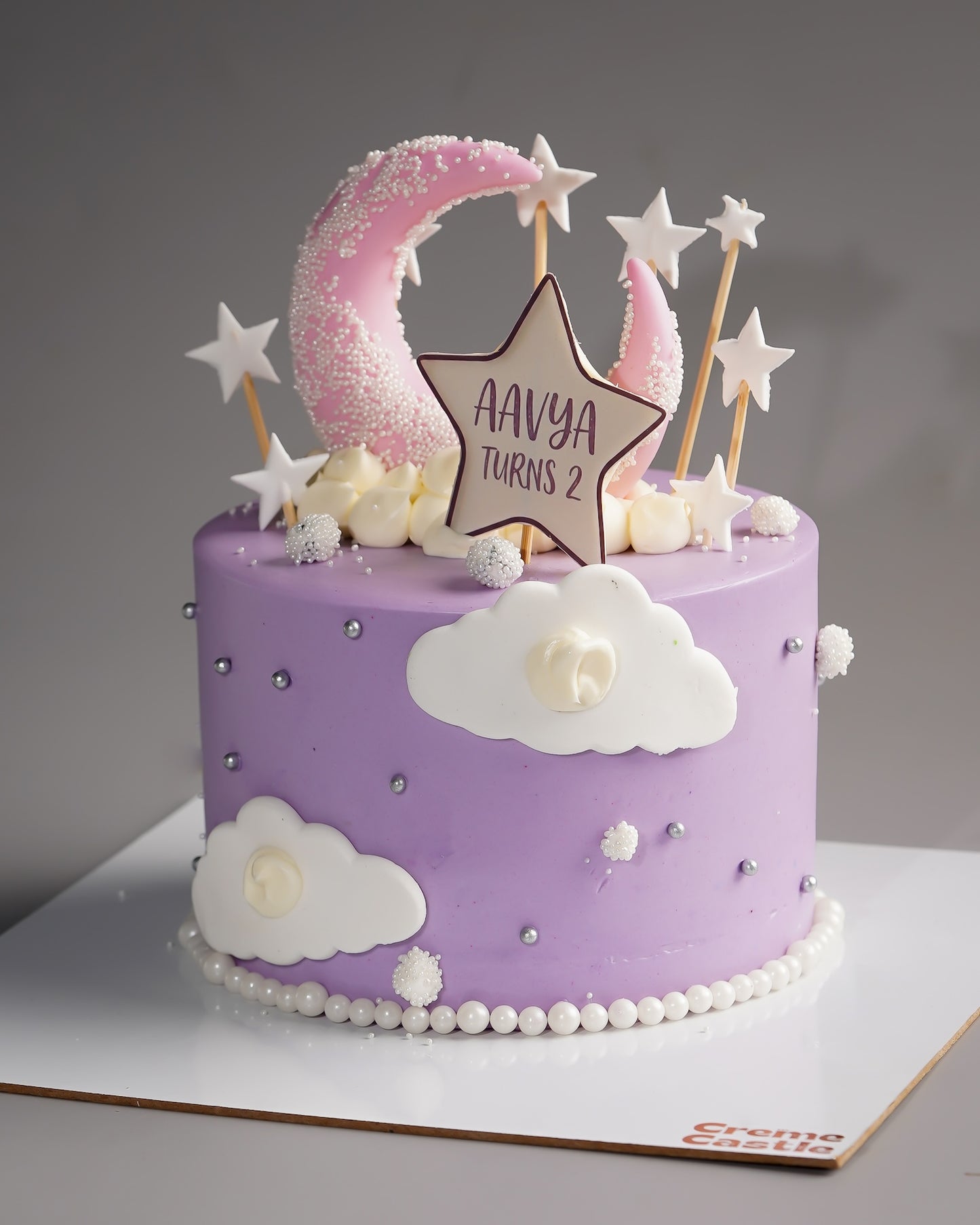 Lilac Moon and Stars Cake