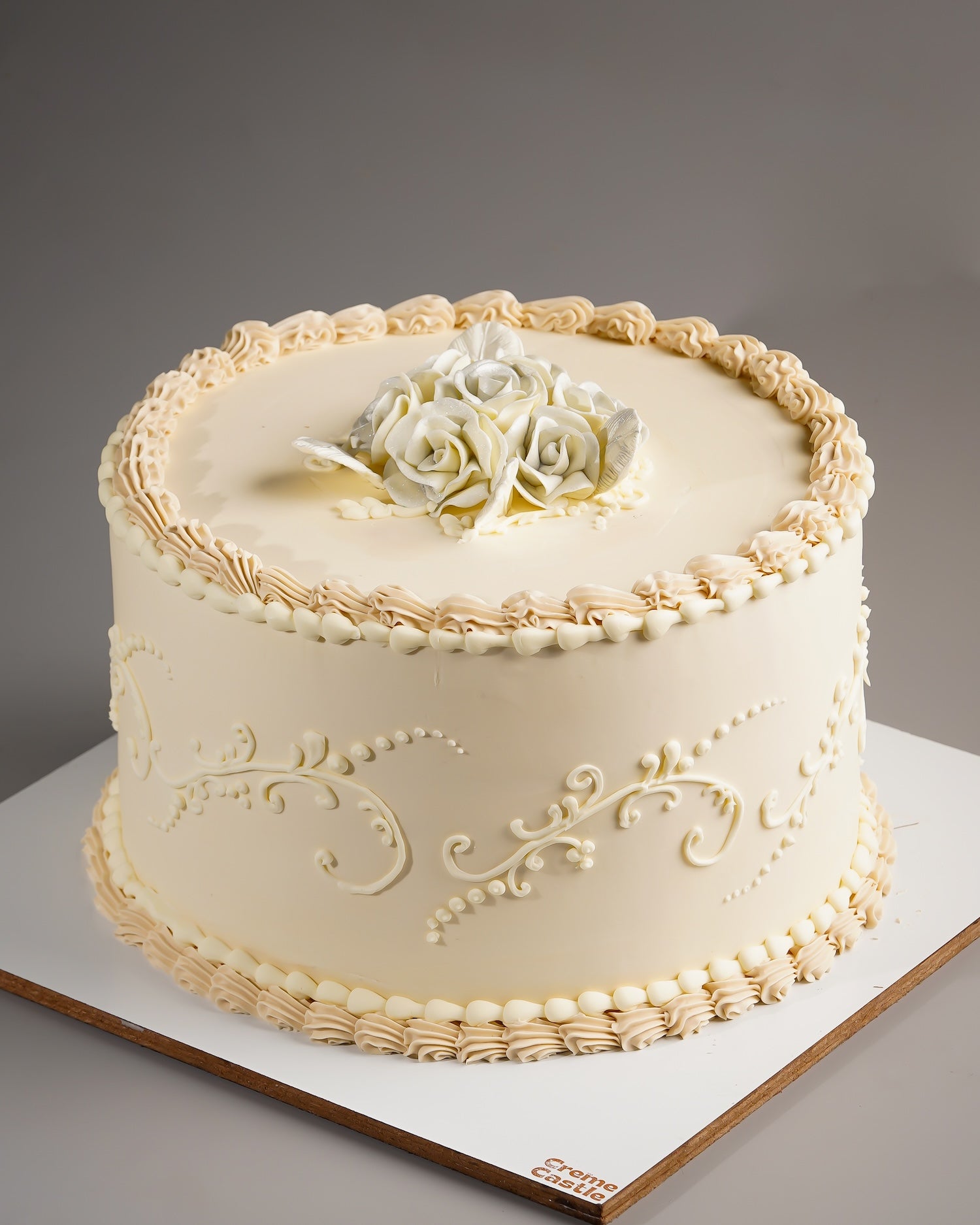 Classic Piped Rose Cake