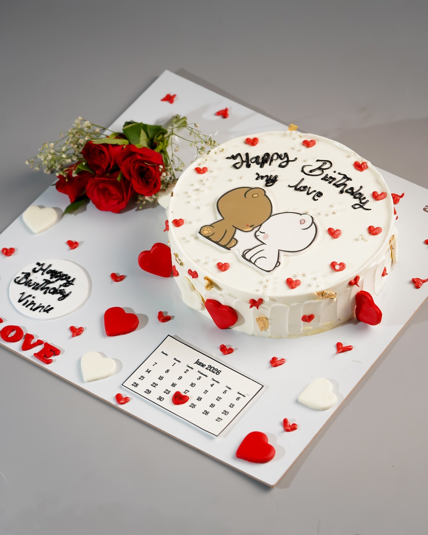 Kissing Bears Love Cake