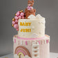 Boho Teddy Welcome Baby Cake