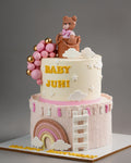 Boho Teddy Welcome Baby Cake