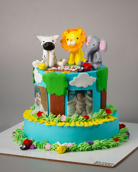 Jungle Animals Photo Cake