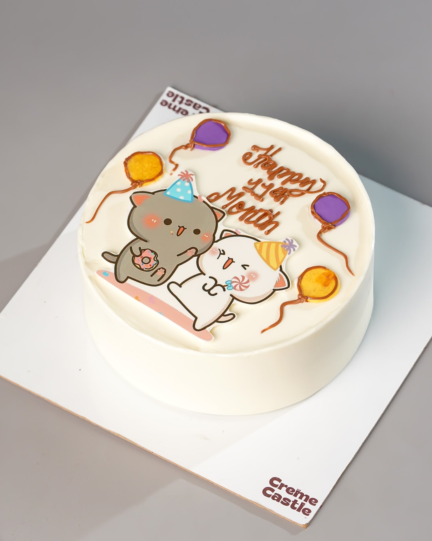 Cats First Month Milestone Cake