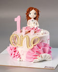 Ruffle Doll First Birthday Cake