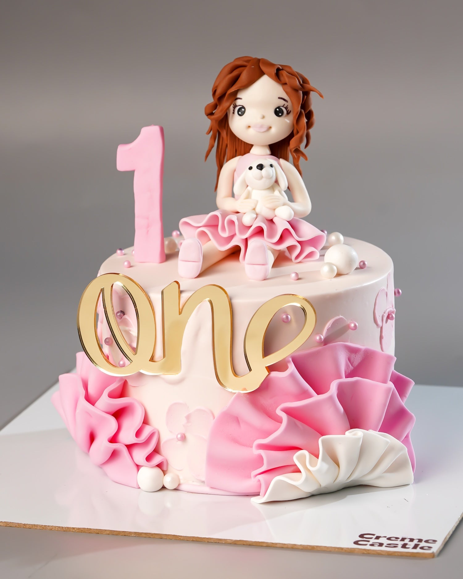 Ruffle Doll First Birthday Cake