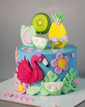 Flamingo and Tropical Fruit Cake