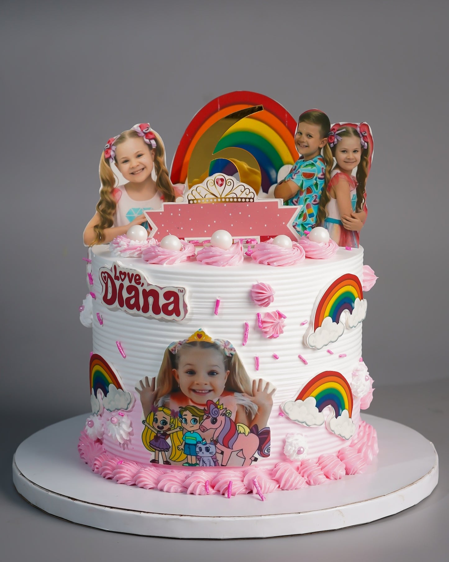 Love Diana Rainbow Photo Cake