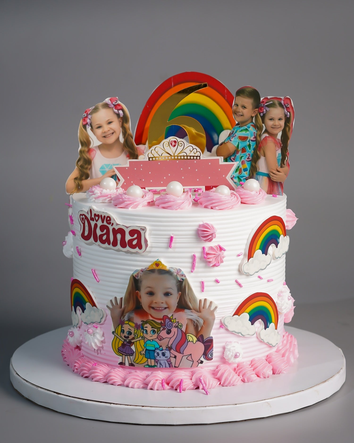 Love Diana Rainbow Photo Cake
