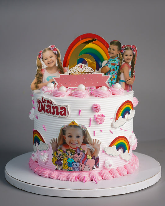 Love Diana Rainbow Photo Cake
