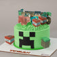 Minecraft Creeper Birthday Cake