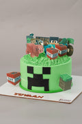 Minecraft Creeper Birthday Cake