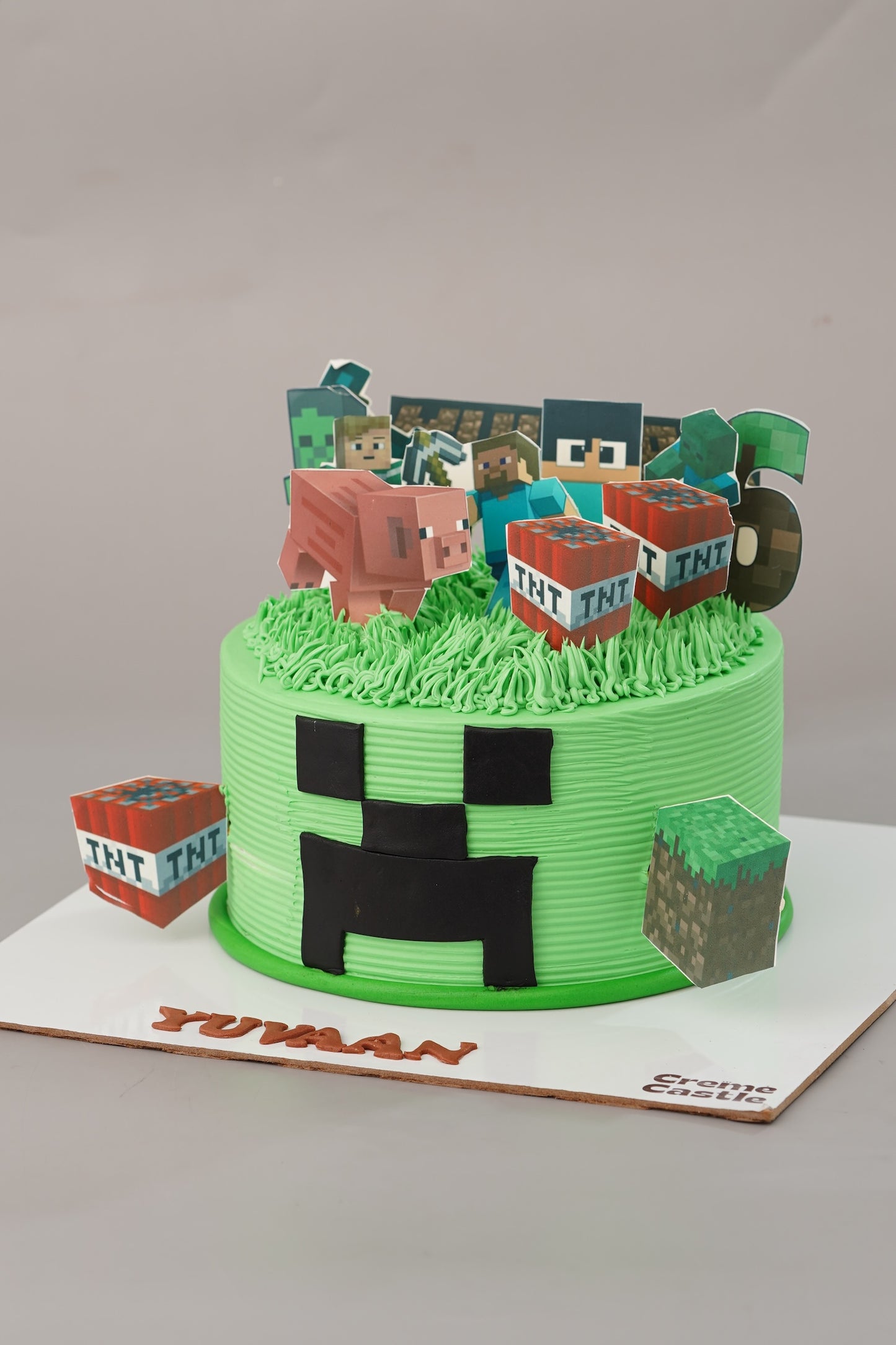 Minecraft Creeper Birthday Cake