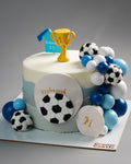 Football Trophy First Birthday Cake