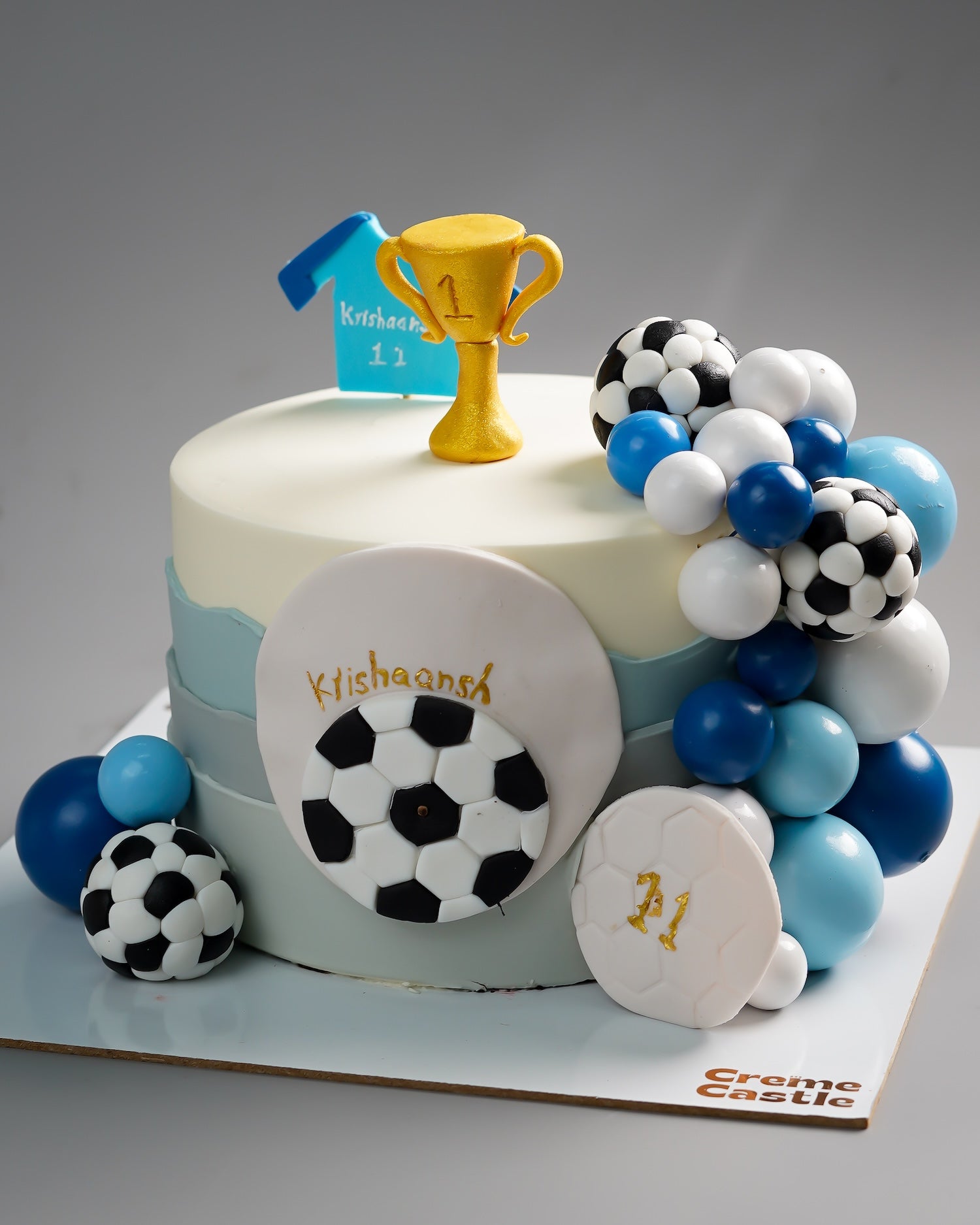 Football Trophy First Birthday Cake