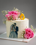 Engagement Ring Couple Cake