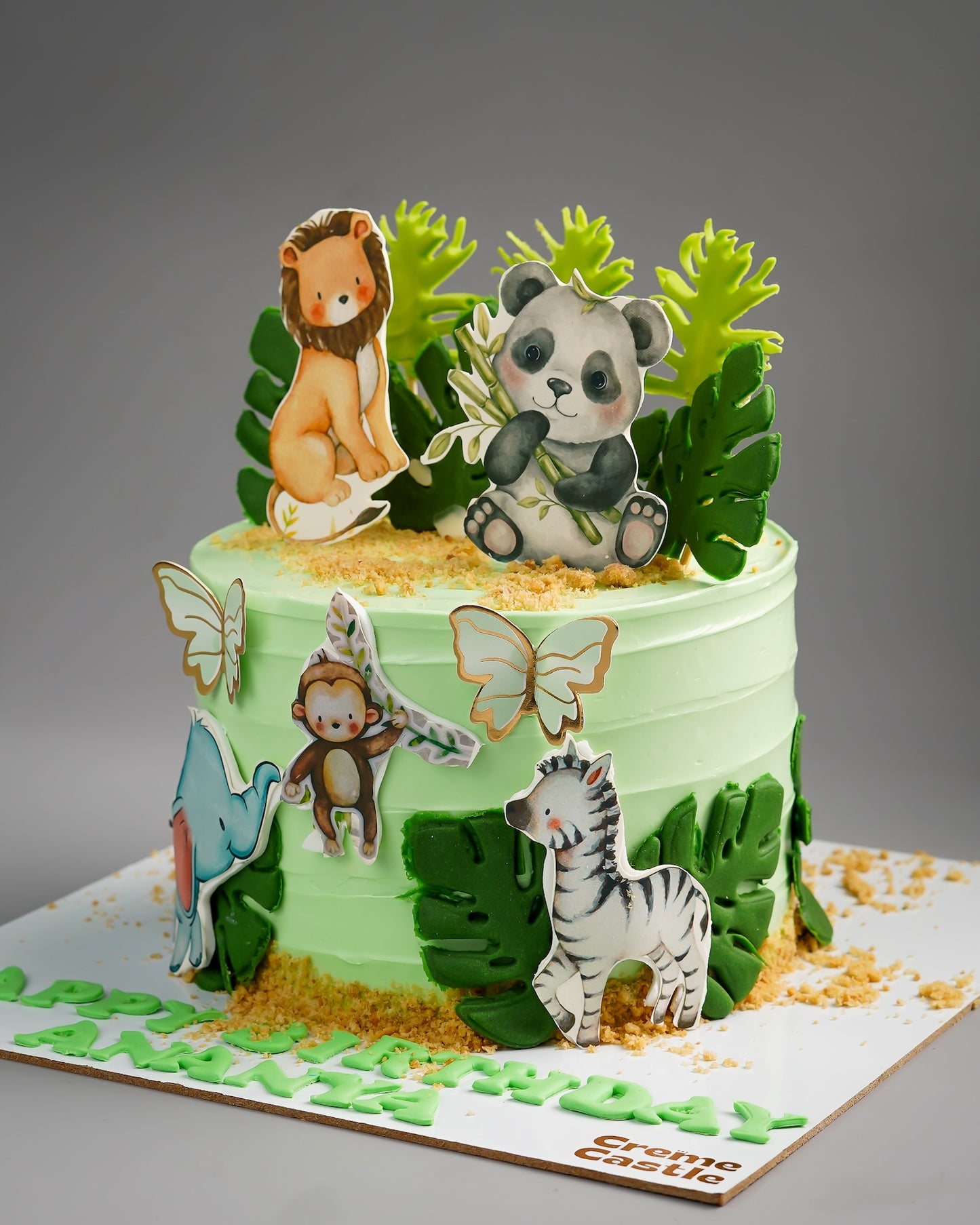 Jungle Friends Green Cake