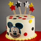 Mickey Face Star Picks Cake