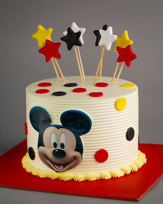 Mickey Face Star Picks Cake