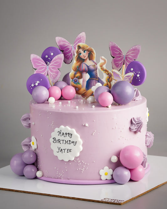 Rapunzel Butterfly Balloon Cake