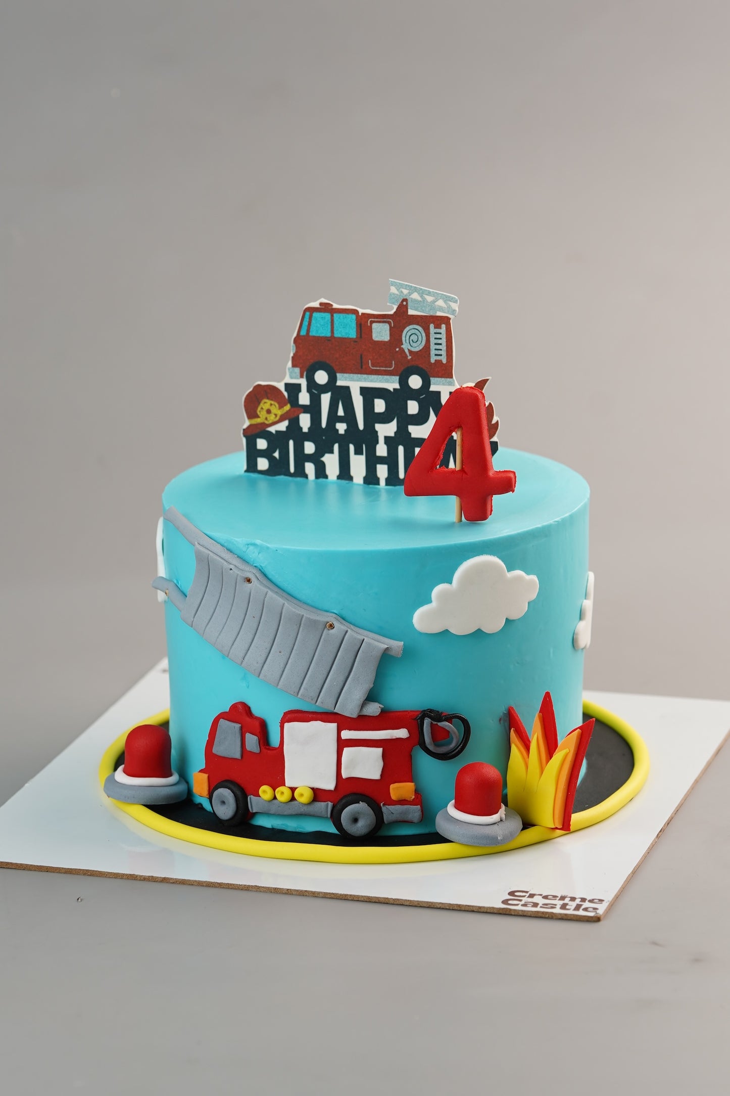 Fire Engine Fourth Birthday Cake