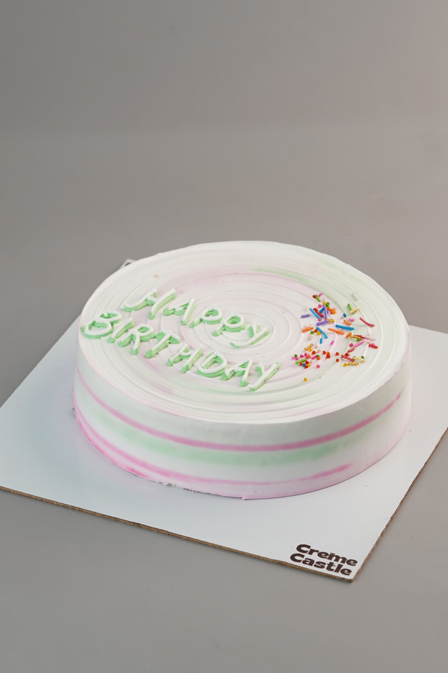 Pastel Swirl Simple Birthday Cake