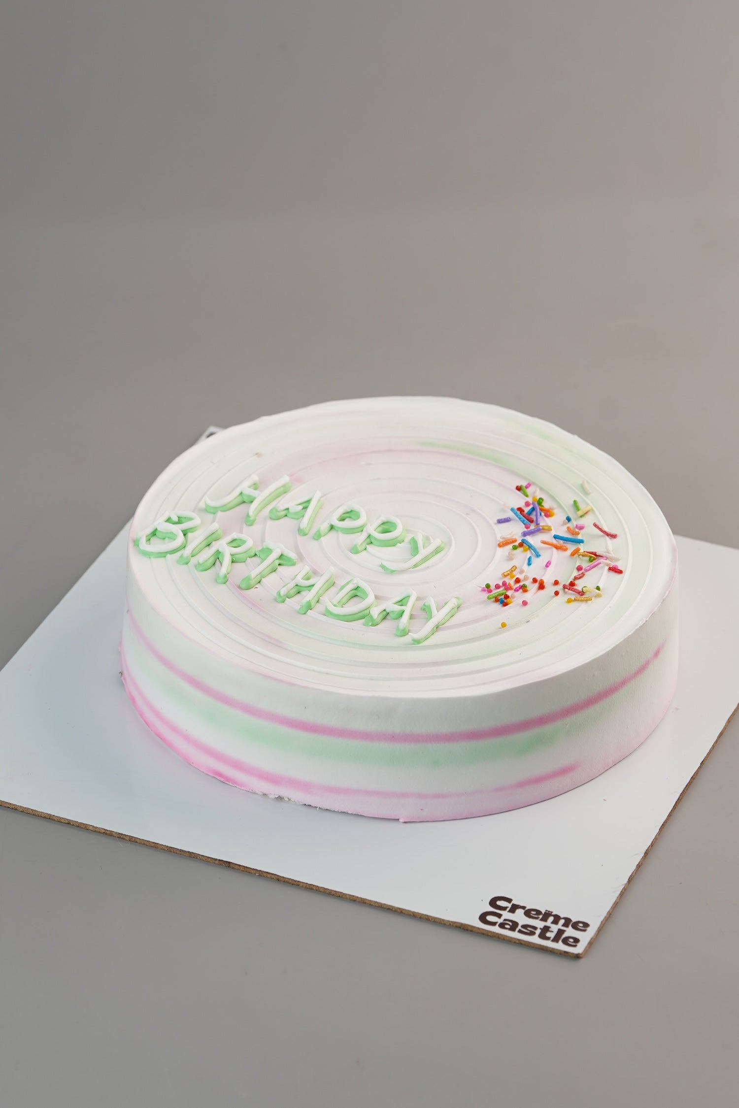 Pastel Swirl Simple Birthday Cake
