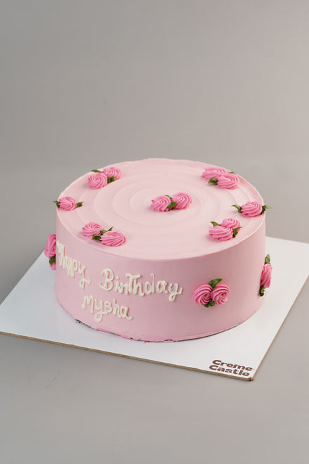 Pink Piped Rosette Cake
