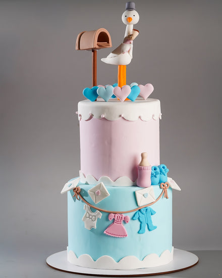 Stork Baby Shower Cake