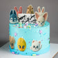 Fluffy Animal Faces Sprinkle Cake