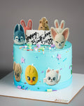 Fluffy Animal Faces Sprinkle Cake