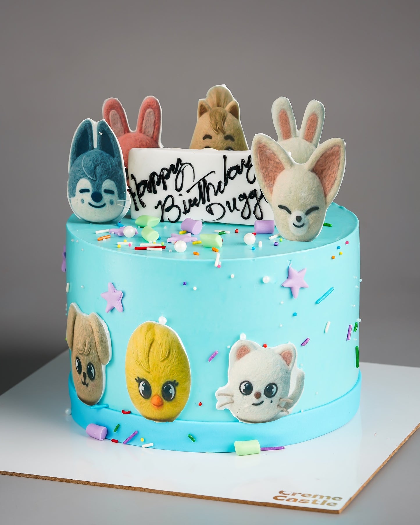Fluffy Animal Faces Sprinkle Cake
