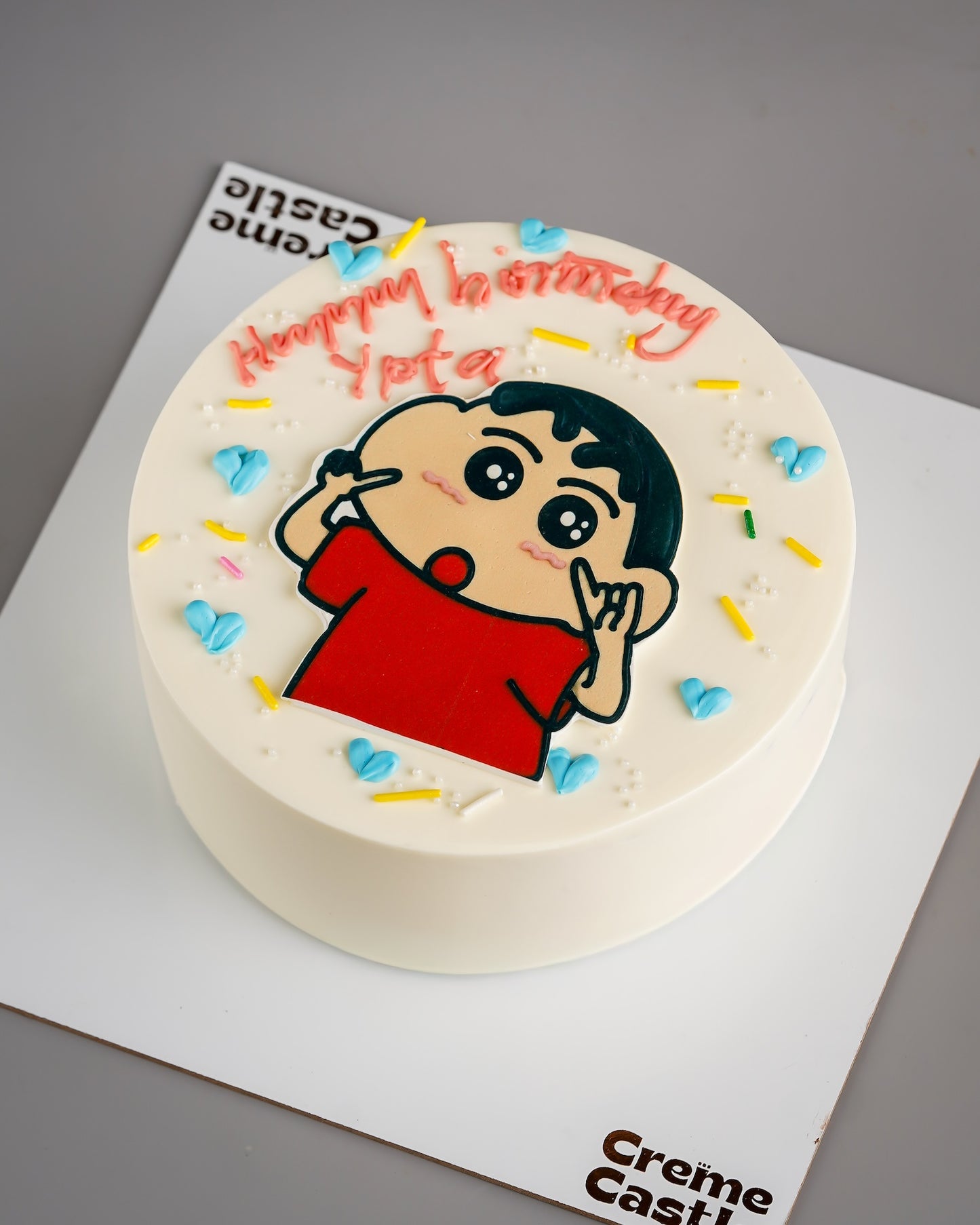 Shinchan Minimal Birthday Cake