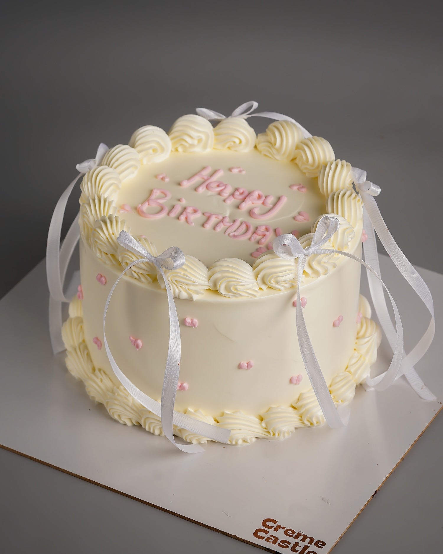 Ivory Vintage Ribbon Cake