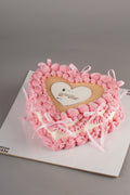 Pink Vintage Heart Photo Cake