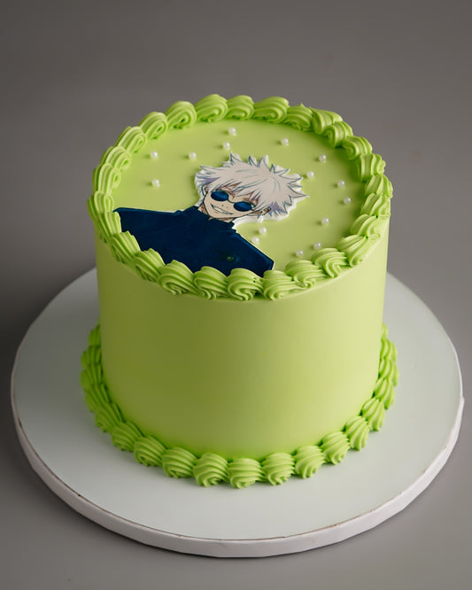 Gojo Green Buttercream Cake
