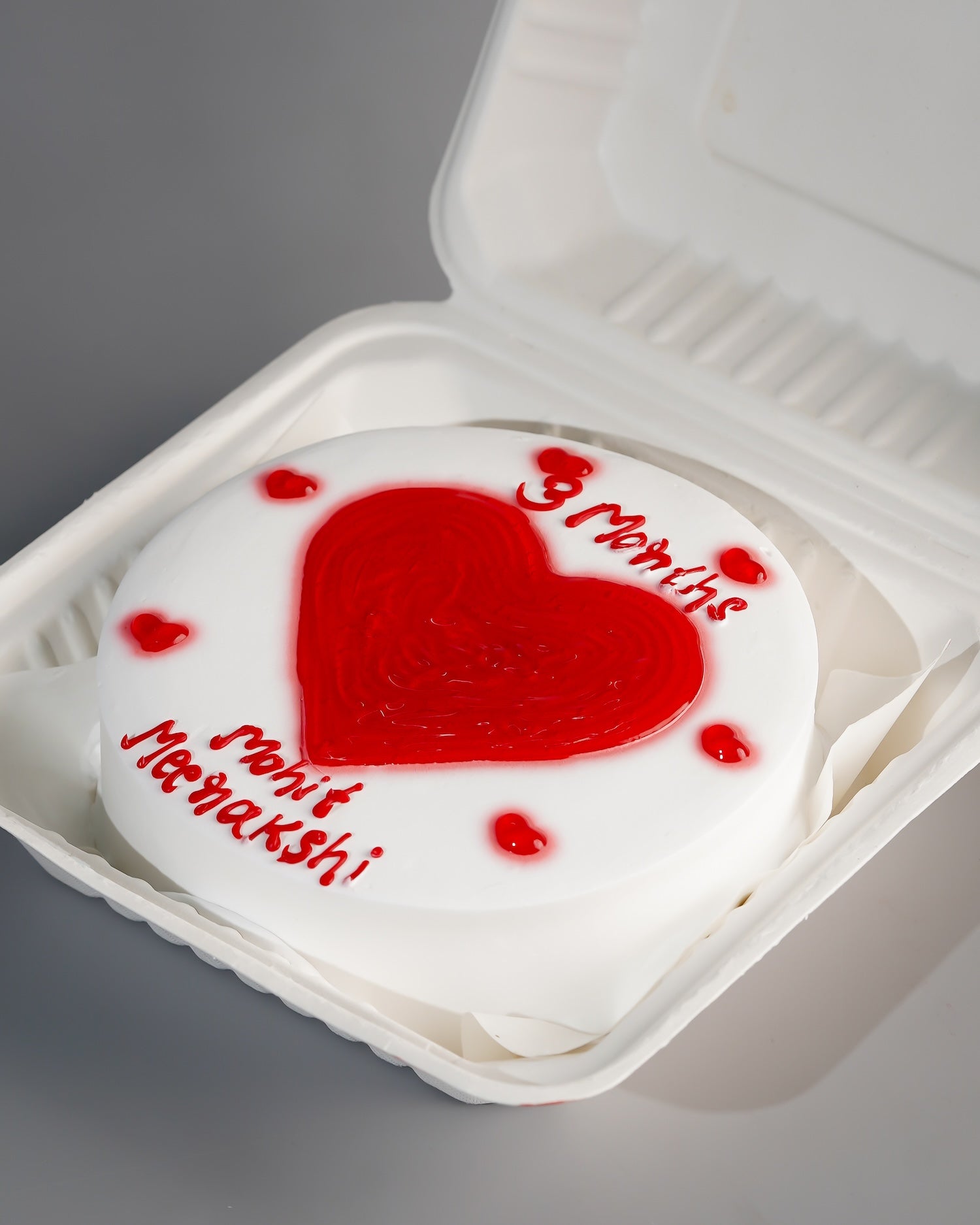 Three Months Heart Bento Cake