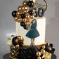 Gold Black 50th Birthday Cake
