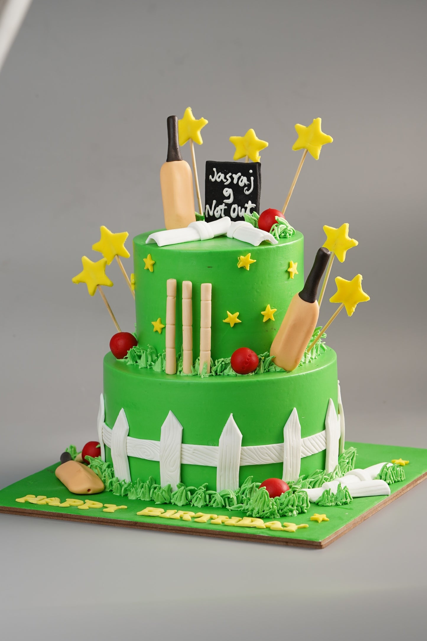 Cricket Ground Two Tier Cake